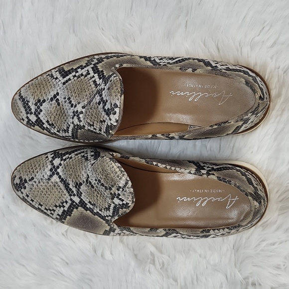 Avellini Made in Italy Snake Print Slip-on Loafers Women's Size US 7/ EUR 38 - Picture 4 of 10